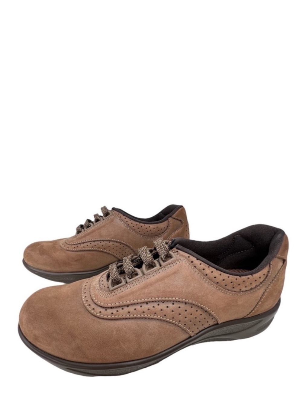 SAS Walking Shoe Shoes Walk Easy Lace-Up Comfort Brown Leather Size 6.5 sas